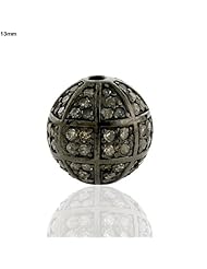 13mm Sterling Silver Diamond Pave Bead Finding Vintage Style Jewelry