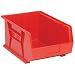 Quantum QUS255 Plastic Storage Stacking Ultra Bin, 16-Inch by 11-Inch by 8-Inch, Red, Case of 4