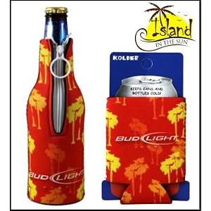 (2) Bud Light Tropical Orange Beer Can and Bottle Koozie by 