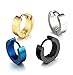 FIBO STEEL Stainless Steel Piercing Stud Earrings for Men Women Hoop Earrings