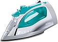 Sunbeam Steam Master 1400 Watt Large-size Anti-Drip Non-Stick Stainless Steel Soleplate Iron with Variable Steam control and 8' Retractable Cord, Chrome/Teal, GCSBSP-201-000