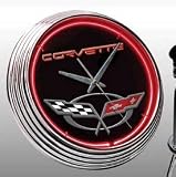 Corvette Clock, C5 Logo, Neon