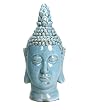 Rustic Pastel Blue Ceramic Large Buddha Head