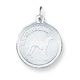Sterling Silver Greyhound Disc Charm with 20 inch Sterling Silver Chain