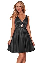 A-line V-neck Sleeveless Satin  Mesh Empire   Waistline Prom Dress/Party Dress  With a Bow(s) and a Ribbon 