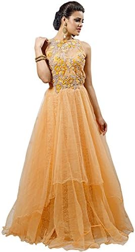 INMONARCH Womens Perfect Look Beige Net Bridal Gown SLRD1048 unstitched