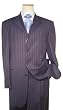 Extrema by Zanetti Black/Ocean Blue Stripes 130'S Italian Wool Wideleg Suit Extrema by Zanetti Black/Ocean Blue Stripes 130'S Italian Wool Wideleg Suit