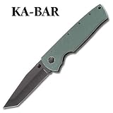 Folder, Tanto Blade, Green G-10 Handle, Black Blade, Plain by Ka-Bar