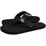 MLB Colorado Rockies Ladies Black Sequin Strap Flip Flops (9/10)