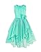 FEESHOW Kids Big Girl Asymmetric Chiffon Flower Wedding Bridesmaid Party Dress