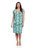 Jones New York Womens Plus-Size Faux Wrap Dress