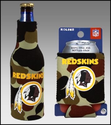 SET OF 2 WASHINGTON REDSKINS CAMO BOTTLE & CAN KOOZIES