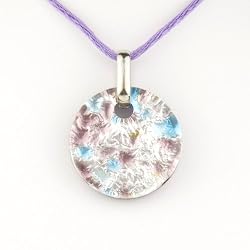 Murano Glass Pendant Jewelry - Mila Purple/Silver
