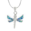 Sterling Silver Blue Opal Dragonfly Necklace