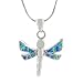 Sterling Silver Blue Opal Dragonfly Necklace