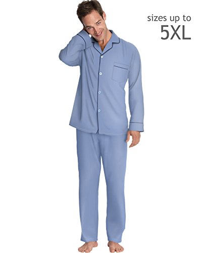 Hanes Men's Woven Pajamas, Medium Blue, XX-Large