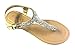 Womens T Strap Gladiator Sandals Flats shoes W/Iridescent Rhinestones