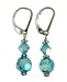 Silver Aqua Leverback Earrings