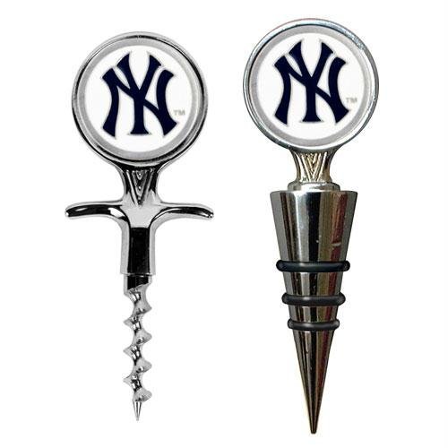 MLB New York Yankees Cork Screw and Wine Bottle Topper Set