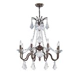 Lite Source C71138 Fulbright 8-Lite Chandelier, Antique Gold with Crystals