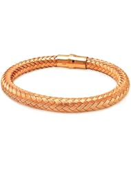 8MM Sterling Silver Italian Bracelets Gold Plated Weaving Style Magnet Lock Bracelet 7.5 Inches