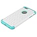 iPhone 6S Case,EC™ [Shockproof] Apple iPhone 6S Case, Heavy Duty Dual Layer Hybrid Stud Rhinestone Bling Protection Cover Case for Apple iPhone 6S / 6 (A White+Turquoise)