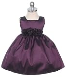 Sleeveless Dress w/ Rolled Flower Waistband 24M Plum (SK B3047)