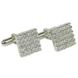 Mens Cuff Links Pair Sterling Silver Zircon Gemstone (cflng236)
