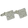 Mens Cuff Links Pair Sterling Silver Zircon Gemstone (cflng236)