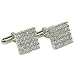 Mens Cuff Links Pair Sterling Silver Zircon Gemstone (cflng236)