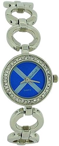 Boxx Ladies Scotland Scottish Flag Dial Metal Chain Bracelet Dress Watch BOXX358