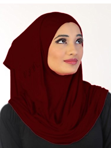 Kashkha Jersey Cotton Ready to Wear Instant Hijab Scarf (Burgundy)