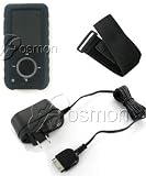 Black Silicone Skin Case Cover + Sport Exercise Armband + Home Wall Charger For Sandisk Sansa E250 E260 E270 E280 E260r Rhapsody E280r Rhapsody