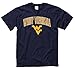 Campus Colors NCAA Adult Gameday Cotton T-Shirt - Premium Quality - Semi-Fitted Style - Officially Licensed Product (West Virginia Mountaineers - Navy, Large)