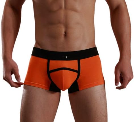 Only Youhot Hot Men's Boxer Briefs Men's Underwear U Convex Pouch Sexy Fashion Cotton Lycra Pants 1243-23 (M/28-30inches, orange)