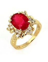 4.62 Ct Natural Ruby and Diamond Ring 14k Gold Real High Quality