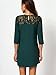 SheIn Women's Hollow Lace Patchwork 3/4 Sleeve Shift Dress