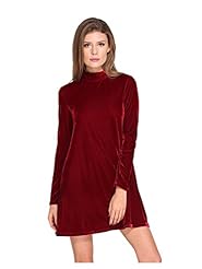 Round Neck Long Sleeves Vintage Lace-Up Backless General Print Velvet Shift Short  Dress
