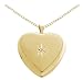 Gold Plated Silver Diamond Cut Star Heart Locket Pendant, 18
