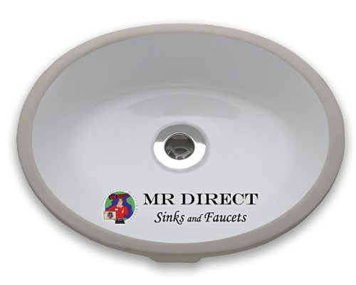 Small Oval Undermount Porcelain Sink - White