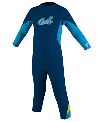 O'Neill Wetsuits Boy's UV Sun Protection Ozone Toddler Full Suit, Deep Sea/Sky/Yellow, 4