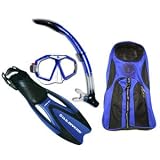 US Divers Concept ProFlex Adult Deluxe Snorkeling Set: Concept mask, Hydroair 3 snorkel, Proflex adjustable fins, Tote bag