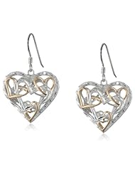 Sterling Silver Hearts in the Heart Dangle Earrings