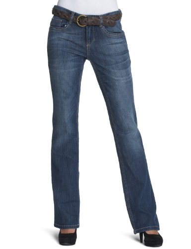 TOM TAILOR Damen Jeans 60168030970 / Alexa belted bootcut, Gr. 27/34, Blau (1094) Preisvergleich