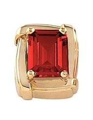 10K Yellow Gold Emerald Cut Chatham Created Ruby Pendant -- LIFETIME WARRANTY