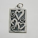 Sterling Silver Heart Plate Charm, #9206