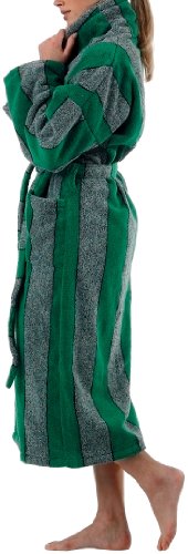 Buscher 201299-418 XL Mega Soft Sera Schalkragenbademantel im Streifendessin / Baumwolle / Preisvergleich