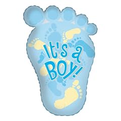 Jumbo-Folienballon, ca. 60cm, 'Footprint It's a Boy'