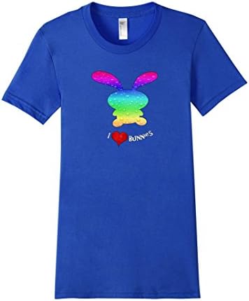 Women's I Love Bunnies T-Shirt  Small Royal Blue