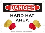 10 x 14 Photo Realistic Danger Signs- Hard Hat Area